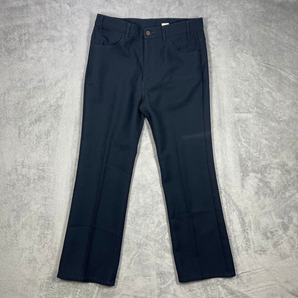 Levi's Boot Cut Dacron Polyester Pants Men 36(34)x30 Blue 517-6117 Vintage